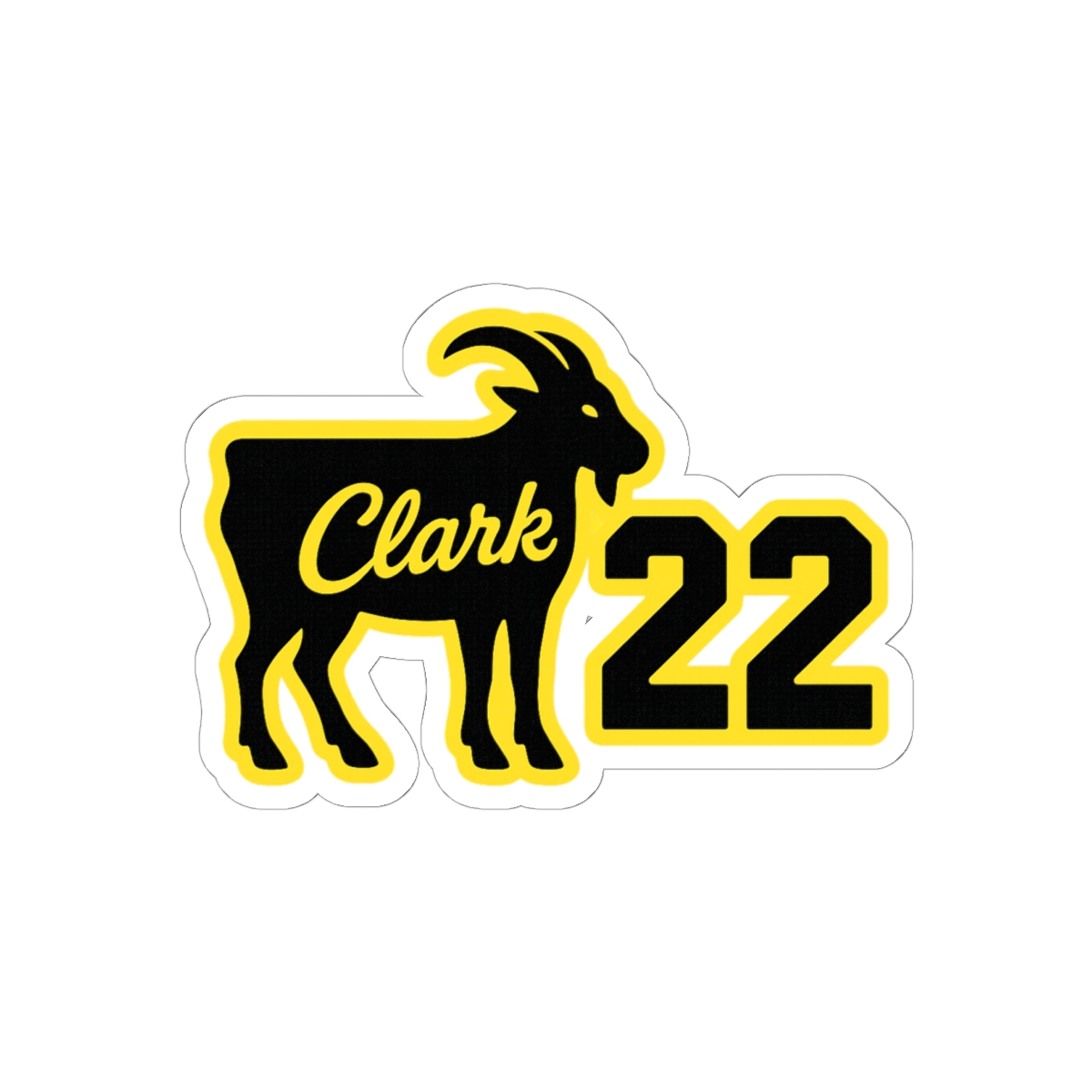 Caitlin Clark GOAT #22 Iowa Hawkeyes Sticker | Bold Vinyl Decal - Caitlin Clark official Stickers merch