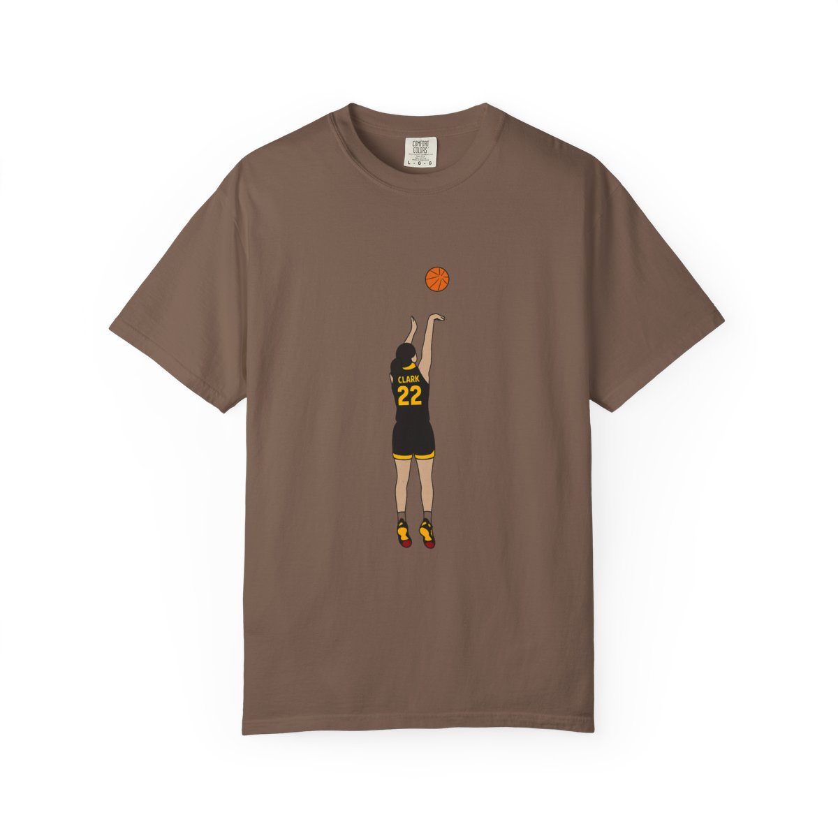 Caitlin Clark 3-Pointer Basketball T-Shirt - alternate angle 2, merchandise