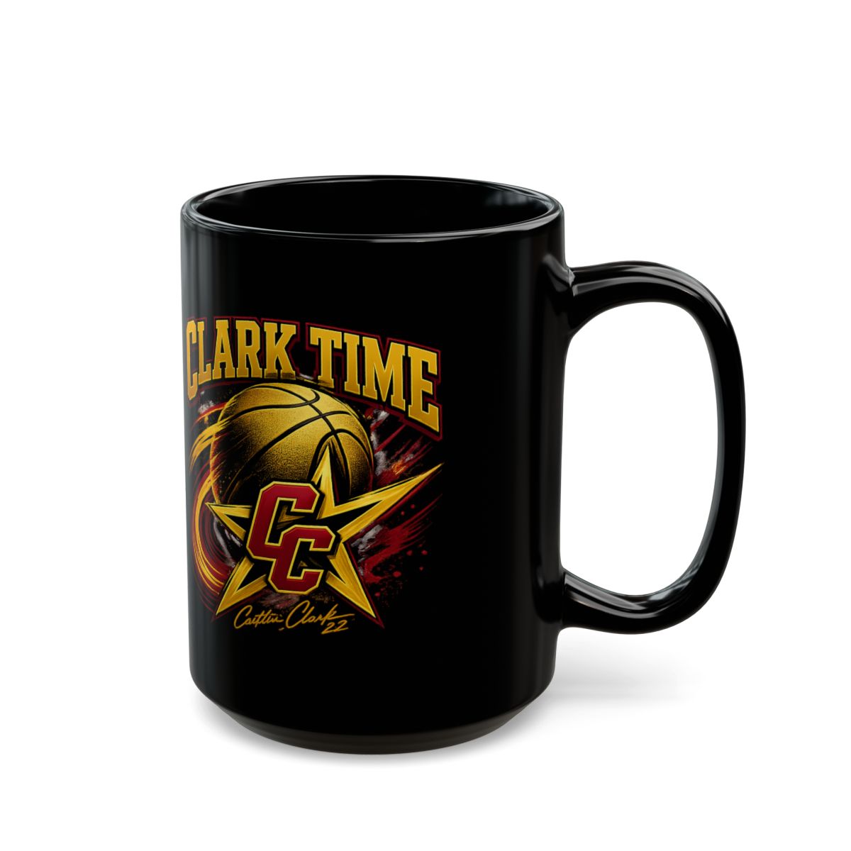 Caitlin Clark Clark Time Black Mug - alternate angle 5, merchandise